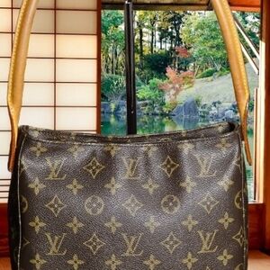 Louis Vuitton MM Looping Monogram Canvas& Vachetta Leather Shoulder Bag
